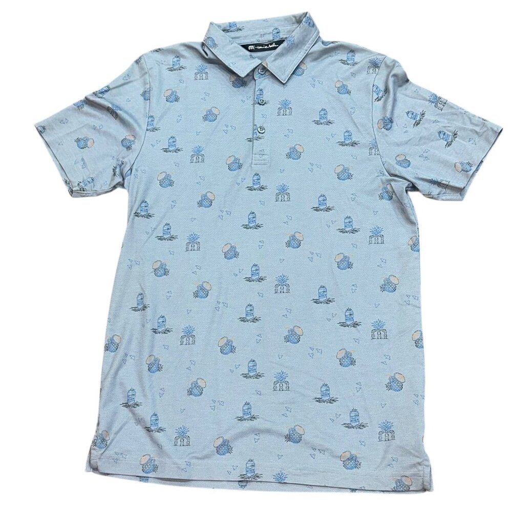Travis Mathew Golf Short Sleeve Polo Shirt Tropical Drink Beach 19th Hole Medium